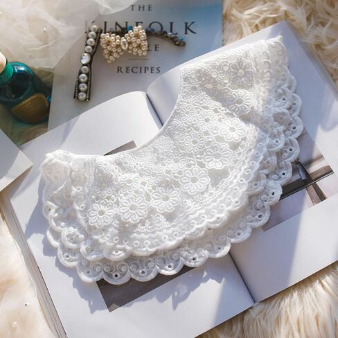 WENLOOY Retro Hollow Out Lace Floral False Collar Detachable Fake Collar for Women Girl in Kuwait