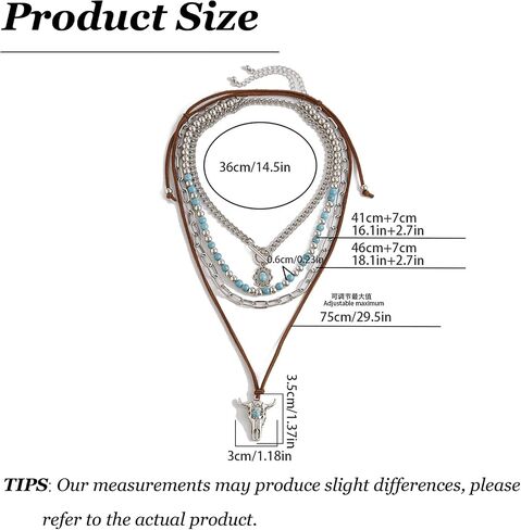 HUASAI Western Necklaces for Women Boho Necklaces for Women Country Concert Outfits Western Jewelry Turquoise Bead Leather Choker Necklace in Kuwait
