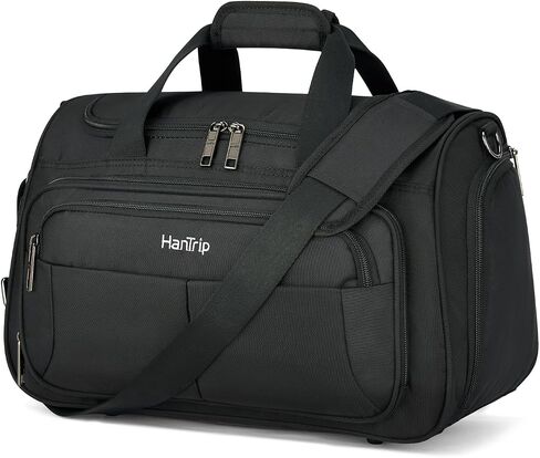 Foldable Underseat Carry On Luggage Bags for Travel Lightweight Overnight Weekender Bag for Women Men Travel Tote Bag (Black) in Kuwait