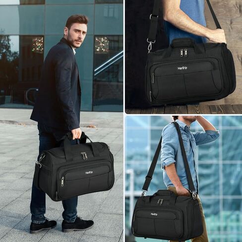 Foldable Underseat Carry On Luggage Bags for Travel Lightweight Overnight Weekender Bag for Women Men Travel Tote Bag (Black) in Kuwait