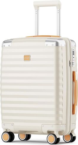 Joyway Carry on Luggage Airline Approved with Spinner Wheels, 20 Inch Lightweight Hard Shell Carry-on Suitcase with Tsa Lock, Suitable for Trave Women and Men, White in Saudi Arabia