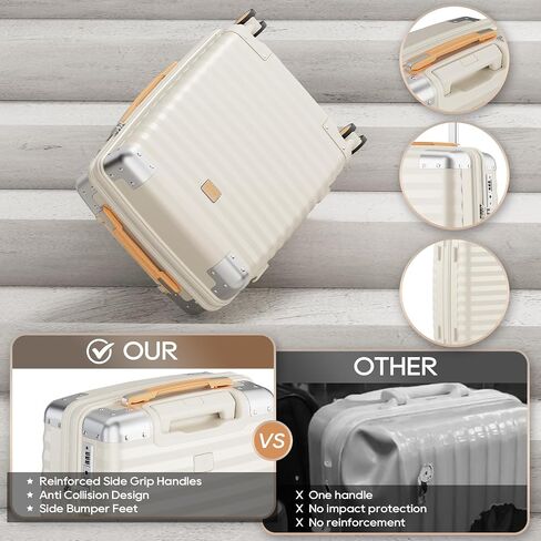 Joyway Carry on Luggage Airline Approved with Spinner Wheels, 20 Inch Lightweight Hard Shell Carry-on Suitcase with Tsa Lock, Suitable for Trave Women and Men, White in Saudi Arabia