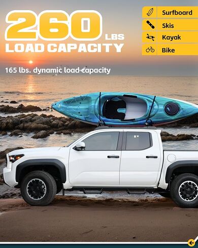 260 LBS Roof Rack Cross Bars Kit Fit for 2024 2025 Toyota Tacoma Double Cab Cargo Bars Luggage Carrier for Storage Bag Bike Kayak Snowboard Rooftop Accessories in Kuwait