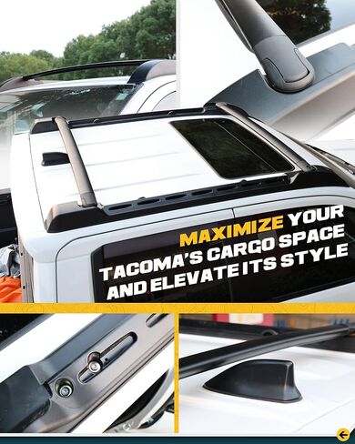 260 LBS Roof Rack Cross Bars Kit Fit for 2024 2025 Toyota Tacoma Double Cab Cargo Bars Luggage Carrier for Storage Bag Bike Kayak Snowboard Rooftop Accessories in Kuwait