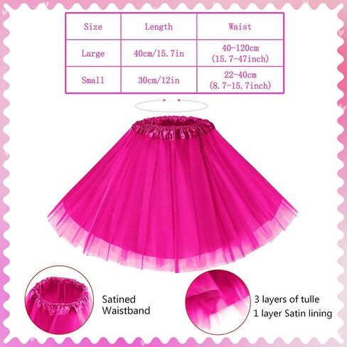 Tutu Costume Accessories Set Tulle Tutu Skirt 4 Layered Tutu Wear Pom Pom Headband with Heart Glasses Necklace and Tube Socks in Saudi Arabia