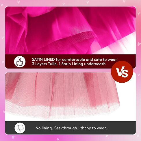 Tutu Costume Accessories Set Tulle Tutu Skirt 4 Layered Tutu Wear Pom Pom Headband with Heart Glasses Necklace and Tube Socks in Saudi Arabia