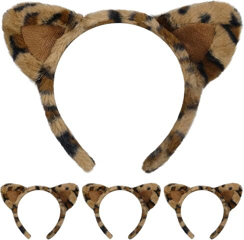 Beviliu Dog Ears Golden Movable, Realistic Animals Ears Headband Brown, Fluffy Cat Bunny Bear Costume Halloween Christmas for Washing Makeup Cosplay Birthday Party in Saudi Arabia