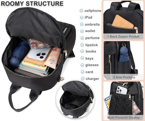 Mini Nylon Women Backpacks,Small Ladies backpacks Lightweight Shoulder Satchel Bag Tote Handbag Casual Travel Daypack (Khaqi) in Saudi Arabia