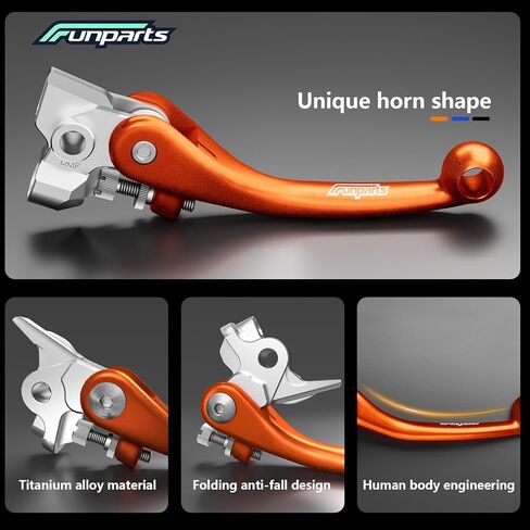 مجموعة رافعة القابض الفرامل للدراجة الأوساخ ، سبيكة التيتانيوم قابلة للتعديل المحوري لـ SX SXF SXSF EXCF XC XCW XCF XCFW XCRW EXCR 250 350 350 450 500 530 Orange in Kuwait