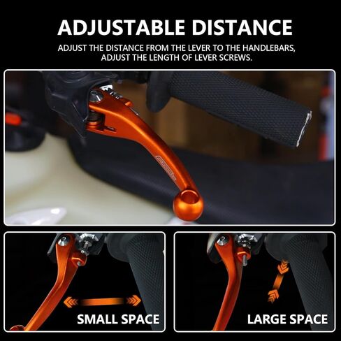 مجموعة رافعة القابض الفرامل للدراجة الأوساخ ، سبيكة التيتانيوم قابلة للتعديل المحوري لـ SX SXF SXSF EXCF XC XCW XCF XCFW XCRW EXCR 250 350 350 450 500 530 Orange in Kuwait