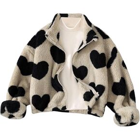 Verdusa Toddle Girl's Zip Up Fuzzy Fleece Jacket Warm Teddy Coat Outerwear