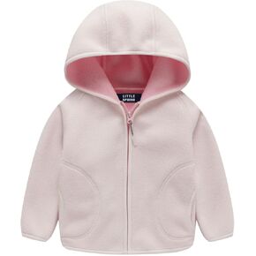 LittleSpring Neutral Boys Girls Polar Fleece Hoodies Jacket with Pockets Full Zip Outwear
