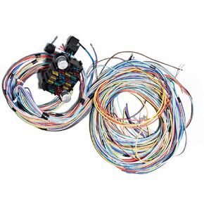Universal Wiring Harness Kit 21 Circuit الأسلاك الطويلة القياسية لـ Chevy Mopar Hotrods Ratrods Ford Chrysler Universal Automotive Wiring