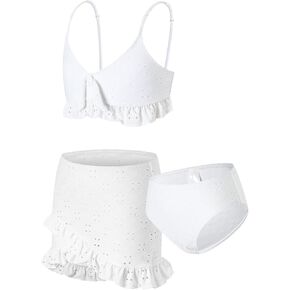 J.E Sterguard Girls 3 Piece Swimsuits Teen Bikini Girls' Swimwear Girl Swimsuits Size 6-14 221601