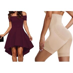 Sarin Mathews Womens Shapewear Shorts Tummy Control High Waisted Body Shaper Girdles Shorts Under Dress Thigh Slimmer