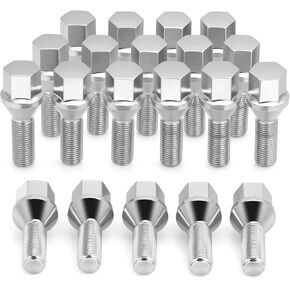 M12x1.25 OEM Lug Bolts Jeep Renegade Cherokee Compass, 20pcs One-Piece Chrome Wheel Studs for Chrysler 200 Dodge Dart Fiat 500 500L 500X, Aftermarket Wheel Bolts for Ram ProMaster City Dodge Hornet