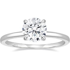 1.5 CT Moissanite Engagement Rings for Women D Color VVS1 Clarity 925 Sterling Silver Round Cut Halo Moissanite Wedding Promise Band Rings Size 4-10