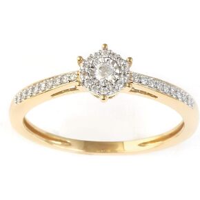 Dzon Sterling Silver 1/8 CT TDW Diamond Promise Ring للنساء (I-J ، I2)