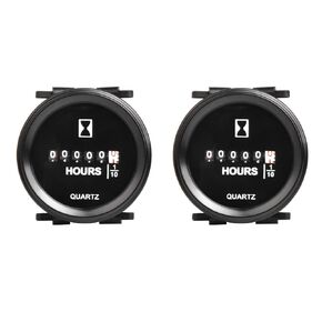 2 Pieces Runleader Mechanical Hour Meter, AC/DC 8V to 80V,Waterproof Design for Lawn Mower Golf Cart Boat Forklift Motorhome Sawmil etc.