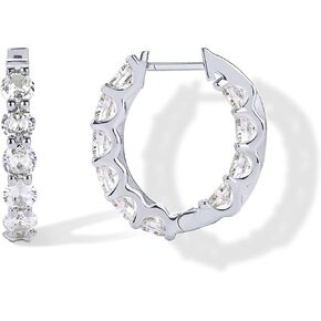 PAVOI 14K Gold Plated Inside Out Hoop Earrings for Women with Cubic Zirconia | Bridal Hoop Earring Pair