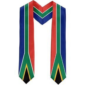 South African Flag International Graduate Satin Stole Scarf with National Flag Design 72" Graduation Sash