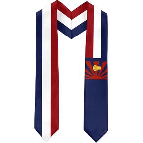 Karen Flag Graduation Sash Satin Scarf 72" Stole for Abroad Student International Study Class
