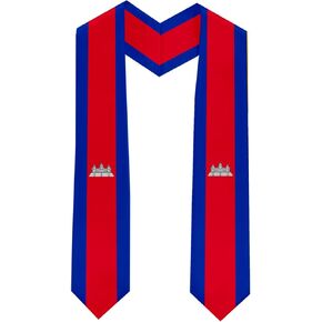 Class of 2025 Cambodia Flag Graduation Stole Celebrate Your Academic Achievements in Style with Our Elegant Satin Sash 71" long