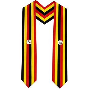 Uganda Flag International Graduate Satin Stole Scarf with National Flag Design, 72" Graduation Sash