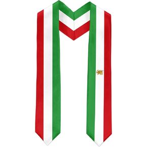 Iranian Flag Graduation Sash Satin Scarf 72" Stole for Abroad Student International Study Class