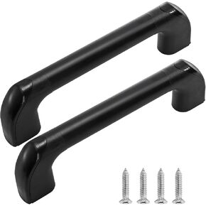 Lawei 2 Pack RV Grab Handles, Aluminium Alloy Safety Handle Bars, Black Door Pull Handle for Camper, Trailer, Boat, Garage, Bathroom, Automotive Entry Door Assist Bar for Indoor and Outdoor