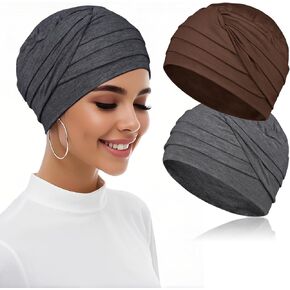 2 Pieces Chemo Headwear for Women, Soft Cancer Headwear Elastic Cancer Hat for Hair Loss