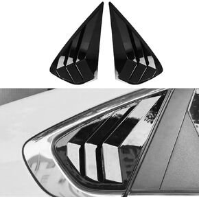 2PCS Rear Side Window Louvers for Kia Forte 2019-2024, Sport Style Air Vent Scoop Shades, ABS Bright Black & Carbon Fiber Color Trim, Exterior Accessories for Enhanced Look and Performance