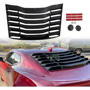نافذة خلفية Ecotric Contver متوافقة مع 2016-2023 Chevy Camaro خلفية الزجاج الأمامي غطاء فتحات Sun Shade (أسود غير لامع)