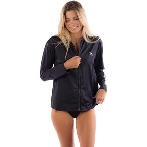Rip Curl Women's Long Sleeve Zip-up, Hooded Rashguard with UPF 50+ Sun Protection-Quick Dry, Moisture-Wicking Swim Shirt