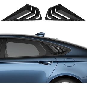 Flixon 2PCS Window Louvers Racing Style Compatible with 2022-2024 Ford Mondeo Fusion, Exterior Rear Side Window Louvers Air Vent Scoop Shades Cover Blinds (Glossy Black)