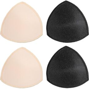 2 Pairs Bra Pad Inserts, Removable Triangle Breast Enhancers Insert Breathable Bra Cups Inserts Push Up for Women Dresses Swimsuits Bikini