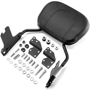 Mofun Sissy Bar Passenger Backrest with Mounting Rack Docking Hardware Kit Compatible with Harley Touring Road King Street Electra Road Glide 1997-2008