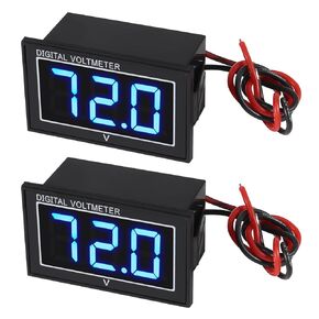 2PCS DC 5-130V Car Digital Voltmeter 0.56 Inch for Car Motorcycle, Blue