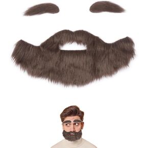 Yan Dream Self Latherficive Men Leard Fake Leard and Eweks Man Man Avio Covalty Matache Costume Hair Hair