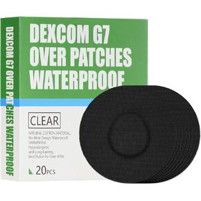20 Pack,Over Patches Waterproof for Dexcom g7,CGM Sensor Patches| Non-Glue Central, Full Coverage, Latex-Free, Hypoallergenic& Breathable | Easy to Remove Without Leaving Any Marks, (Tan, 3.15)