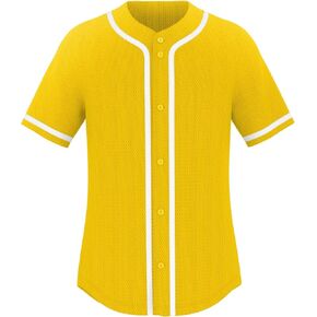 babyhealthy Mens Baseball Jersey Baseball Button Down Jersey Softball T-Shirt Hip-hop Shirt Hipster Uniforms