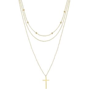 925 Sterling Silver Simple Cross Necklace for Women Christian Birthday Hifit Gift in Kuwait