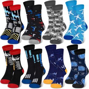 Haysandy 8 Pairs Soft Crew Socks Father's Day Gifts Athletic Socks for Men Dad Grandpa Birthday Gifts