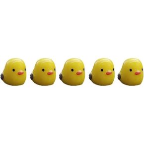5pcs صفراء ميني دجاج الديكور الديكور الداخلي ، زخرفة كتكوت الدجاج الصغيرة ، ألقاز مرآة المرآة الحلي لوحة الحلي للسيارة إكسسوارات السيارة للسيارات الداخلية للمرايا التنجيد