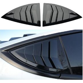 WildWell Rear Side Window Louvers for Tesla Model Y 2020-2024 Side Window Louver Air Vent Scoop Sunshade Louver Covers Matte Black