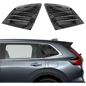 Flixon 2PCS Window Louvers Racing Style Compatible with Honda CRV CR-V 2023 2024 Exterior Rear Side Window Louvers Air Vent Scoop Shades Cover Blinds (Glossy Black)