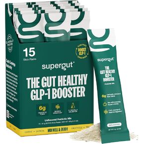 Supergut Gut Healthy GLP-1 Booster-مسحوق مكملات GLP-1 ذات الألياف العالية للنساء والرجال-مزيج مشروب خالٍ من السكر لصحة الأمعاء (20 حصصًا)