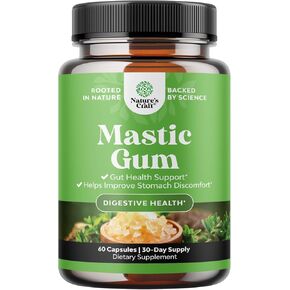 High Strength Mastic Gum Capsules - Herbal Digestion Supplement Providing Upset Stomach Relief for Adults - Vegan Non-GMO Gluten Free & Made in US GMP Facility - Gentle & Soothing (30 Servings)