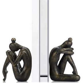 2 PCS Decoratative Thinker Resinends Nonskid Black Yoga Women Women Book Stoppers Weads Leads لعقد كتب ثقيلة لأرفف المكاتب المنزلية على سطح المكتب ديكور تمثال التأمل الحديث
