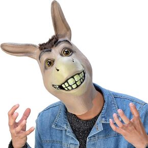 Donkey Mask Novel and Fun Role Playing Adult Makeup Animal Mask, Suitable for Carnival Halloween Party Costumes and Props